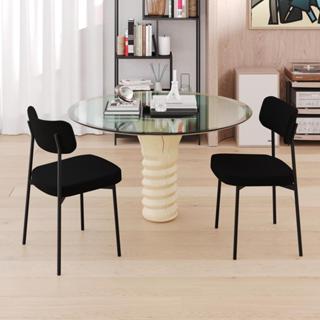 Conjunto 4 Cadeiras de Jantar Mynna Veludo  Est.Preta em Oferta na Shopee