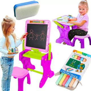 Lousa Mesa De Desenho Quadro Didático 2 Em 1 C/ Banquinho em Oferta na Shopee