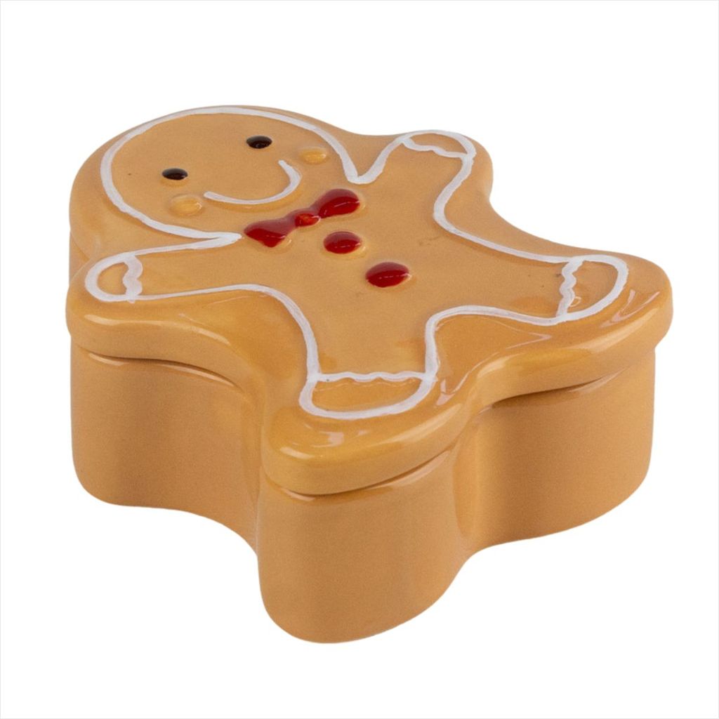 Pote Bomboniere Ginger Bread Caixa de Biscoito Balinha Porta Joia Cerâmica Luiz Salvador