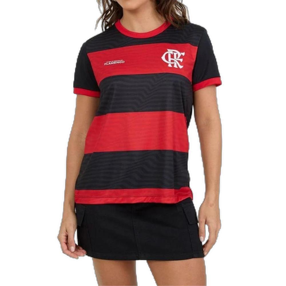 Camiseta Flamengo Emoção Feminina - Preto e Vermelho em Oferta na Shopee