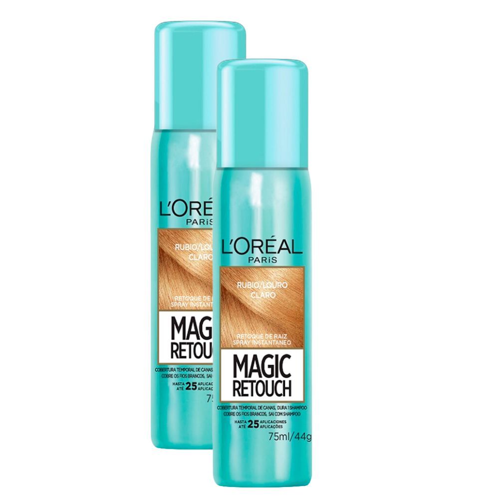 Kit 2 Magic Retouch L'oréal Louro Claro Spray Instantâneo para Retoque de Raiz 75ml em Oferta na Shopee