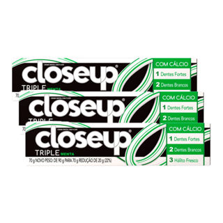 Kit 3 Creme Dental Closeup Triple Menta 70g em Oferta na Shopee