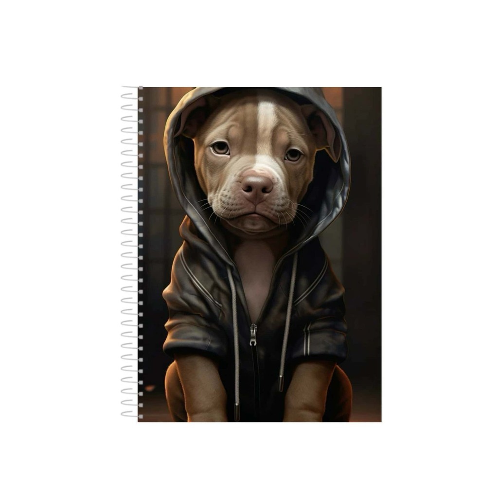 Caderno 1 Matéria 80 Folhas Pit Bull Terrier