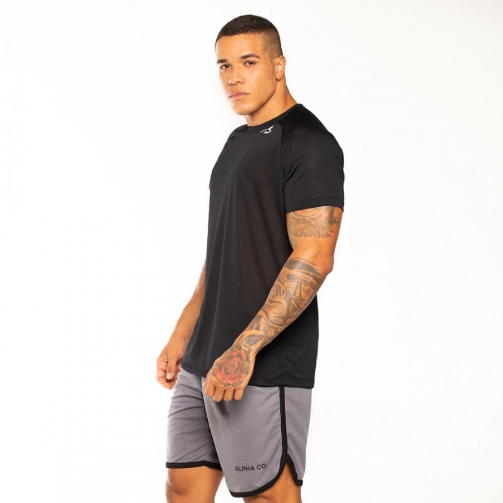 Detalhes do Camiseta Masculina Dry Esportiva Academia Wolf Branco Alpha CO