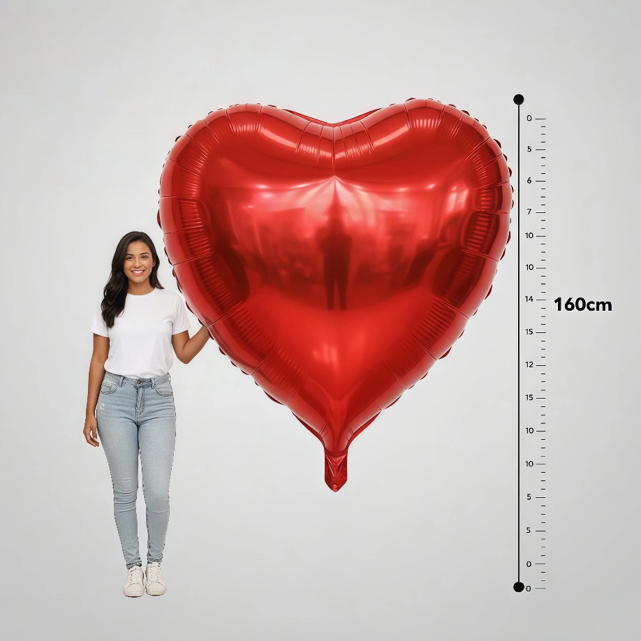 Balão Metalizado Coração 163CM 63 polegadas Festas Decoração Enfeite mãe dia dos namorados em Oferta na Shopee