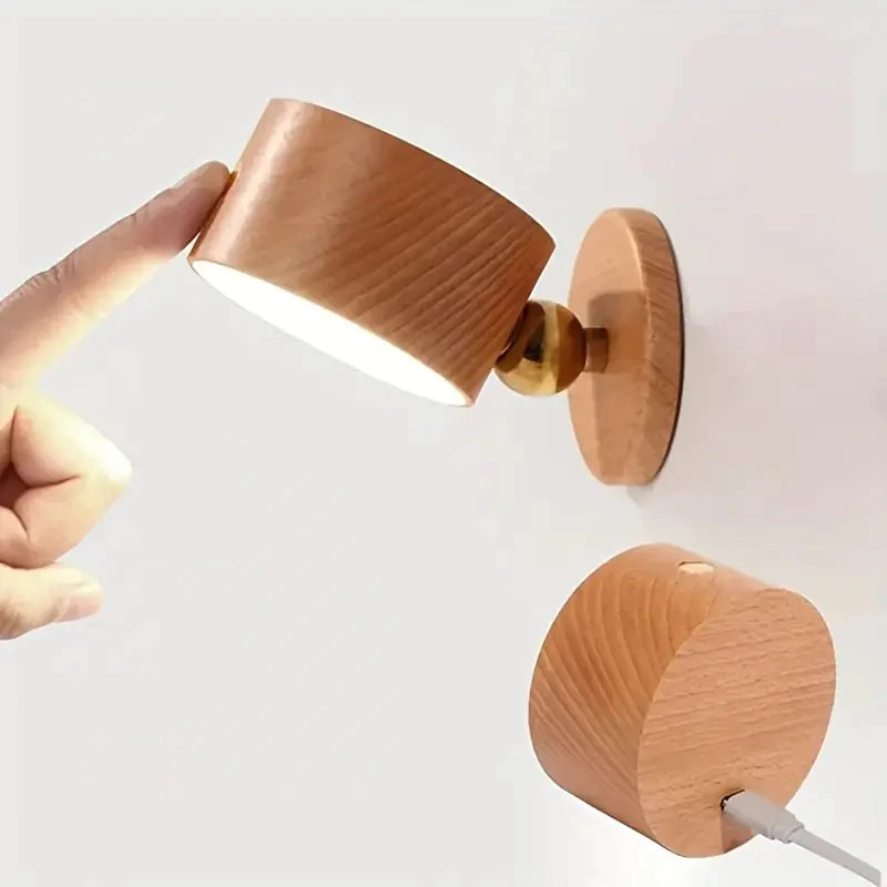 Lâmpada De Parede Sem Fio Com Ímã Moderno USB LED Luminária De Leitura Alimentada Por Dimmer