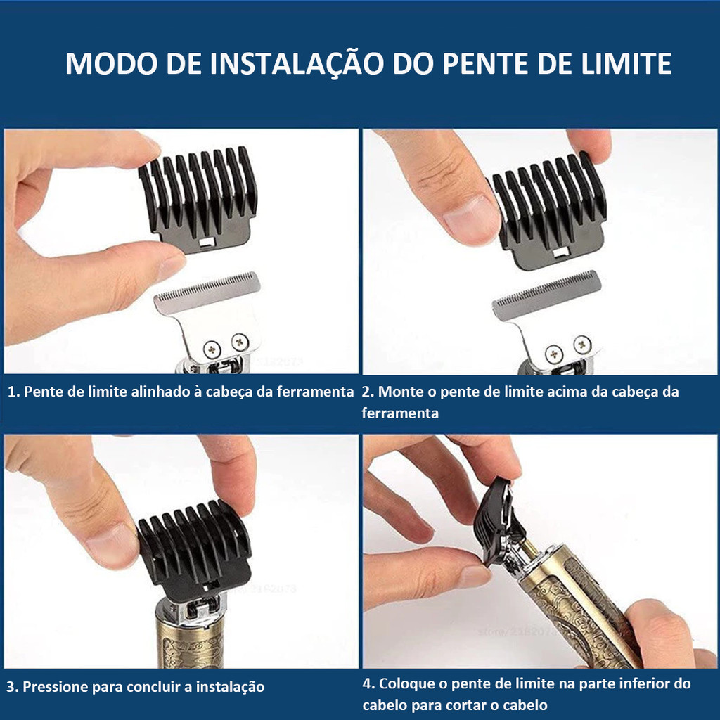 Maquina de Barbear cortar cabelo Aparador Profissional barbeador acabamento Sem Fio Portátil