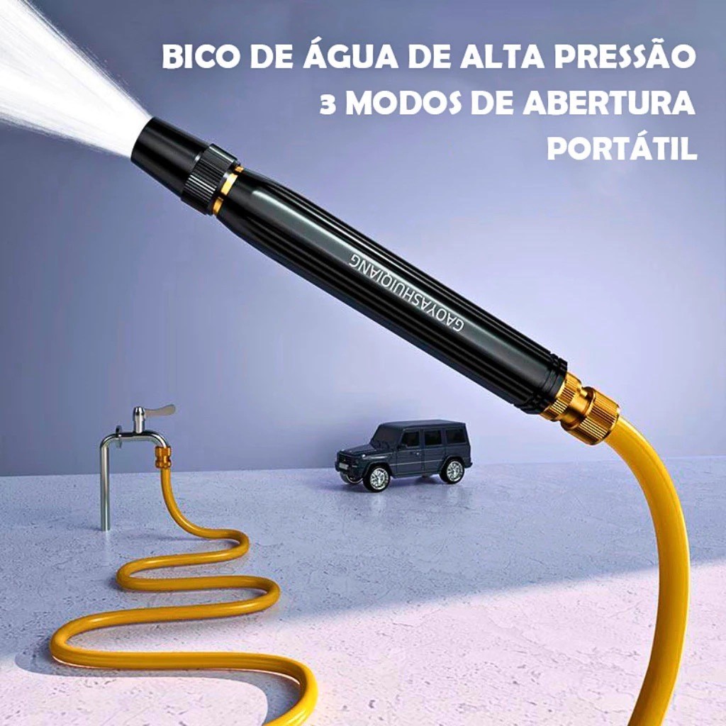 Kit 3 Em 1 Bico Alta Pressão Para Mangueira + Conector Top em Oferta na Shopee
