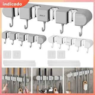 Suporte Para Esfregão De Vassoura Com Ganchos , Rack De Armazenamento Montado Na Parede , Sem Perfuração , Organizador A em Oferta na Shopee