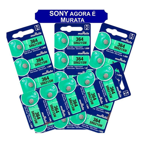 100 Bateria Sony Murata 364 Sr621sw - 20 Cartelas - Original