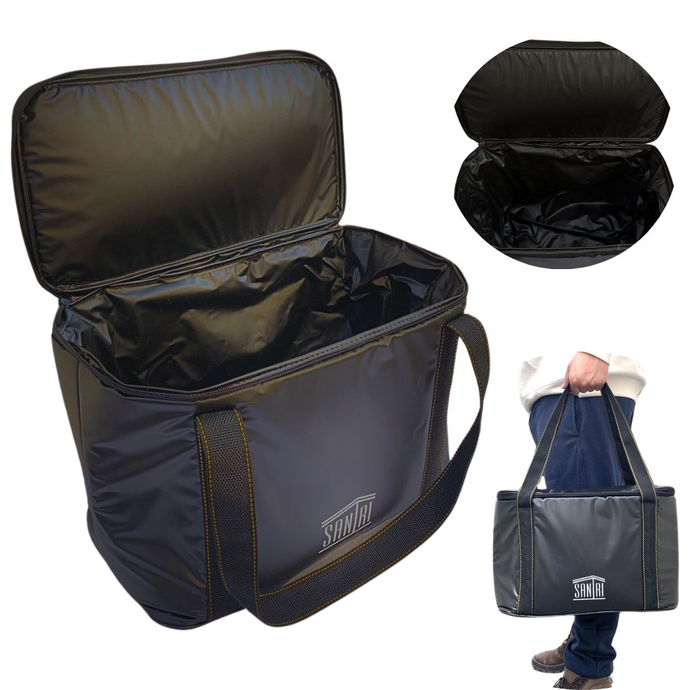 Bolsa Térmica 30 Litros Grande Cooler Cerveja Bebidas Lanche Viagem Praia Pesca Cor Preto Fosco