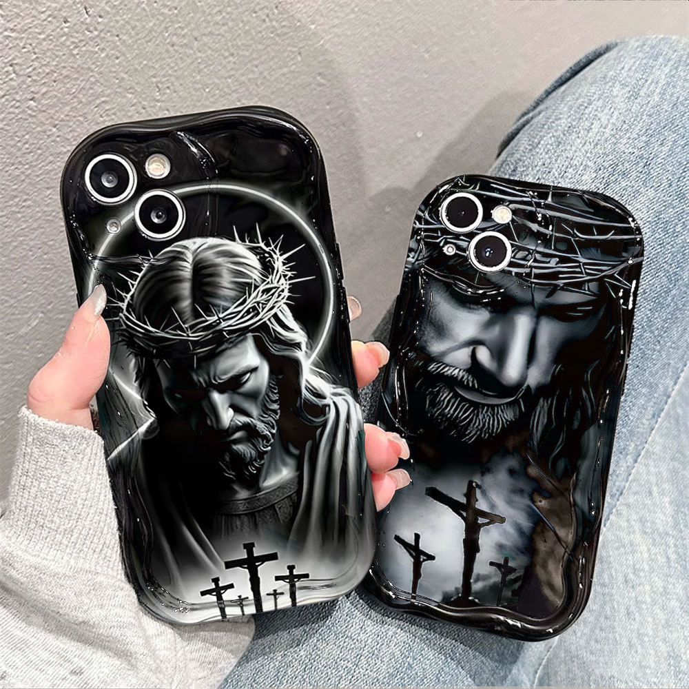 Capa Para Samsung A56 A36 A55 A54 A16 A15 A14 A05 A51 A52 A34 A35 A32 A13 A12 A04E Religioso Jesus Padrão Creme Caso em Oferta na Shopee