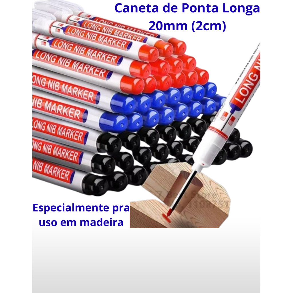 Caneta Marcadora Ponta Longa 20mm Para Furo Profundo Madeira Metal À Prova D'agua Carpinteiro Multiuso em Oferta na Shopee