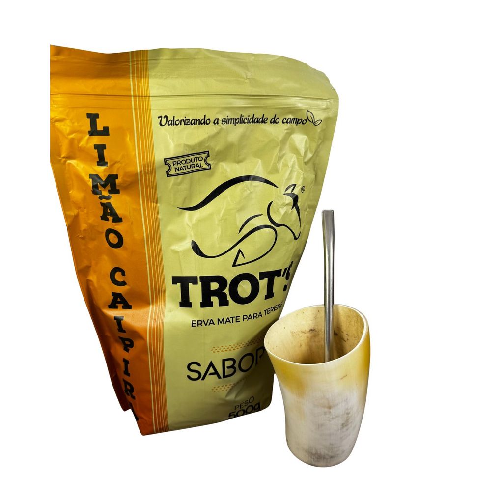 Kit Tereré – Guampa +Bomba+Erva Trot’s Limão Caipira 500g