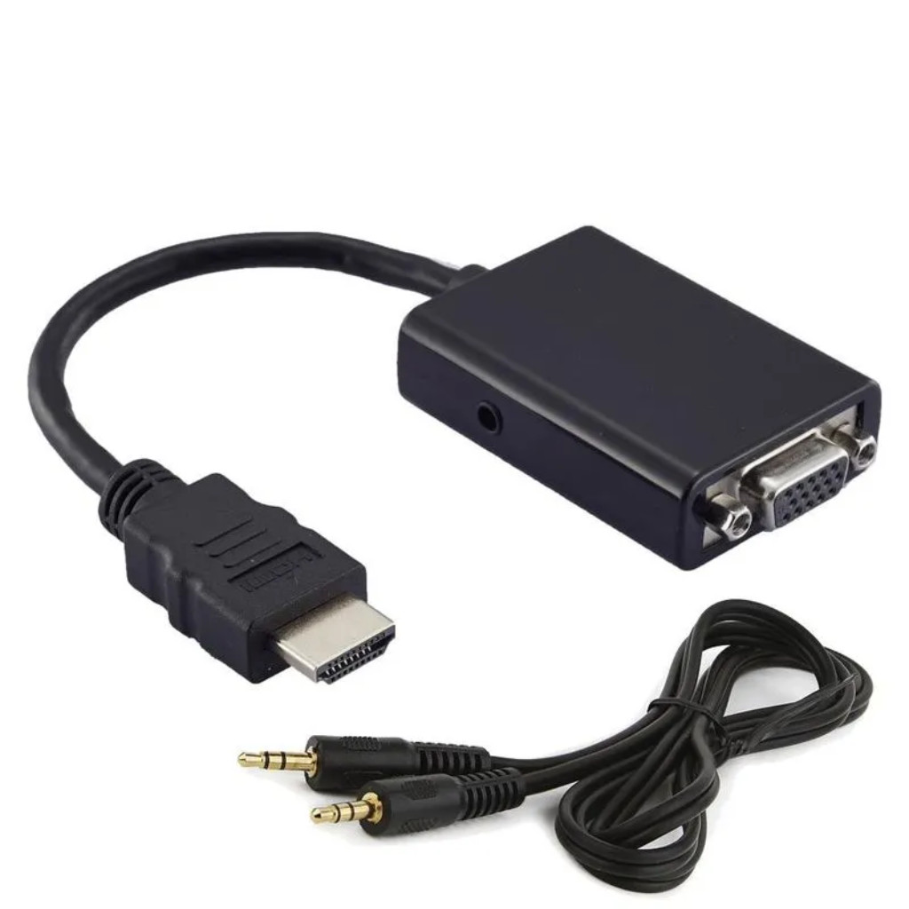 Cabo Conversor Hdmi Para Vga Com Cabo P2 D Audio 1080p Adaptador Áuido e Video