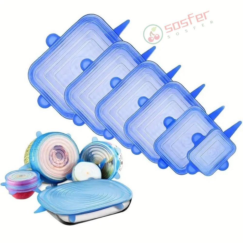 SOSFER 6 Pcs Tampas De Silicone , Capa Extensível Antiderrapante Para Manter Fresco , Tampa Reutilizável Tigela De Utens