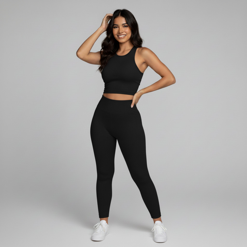 Conjunto Feminino Varias Cores Premium Zero Transparência Calça Legging Cropped em Oferta na Shopee