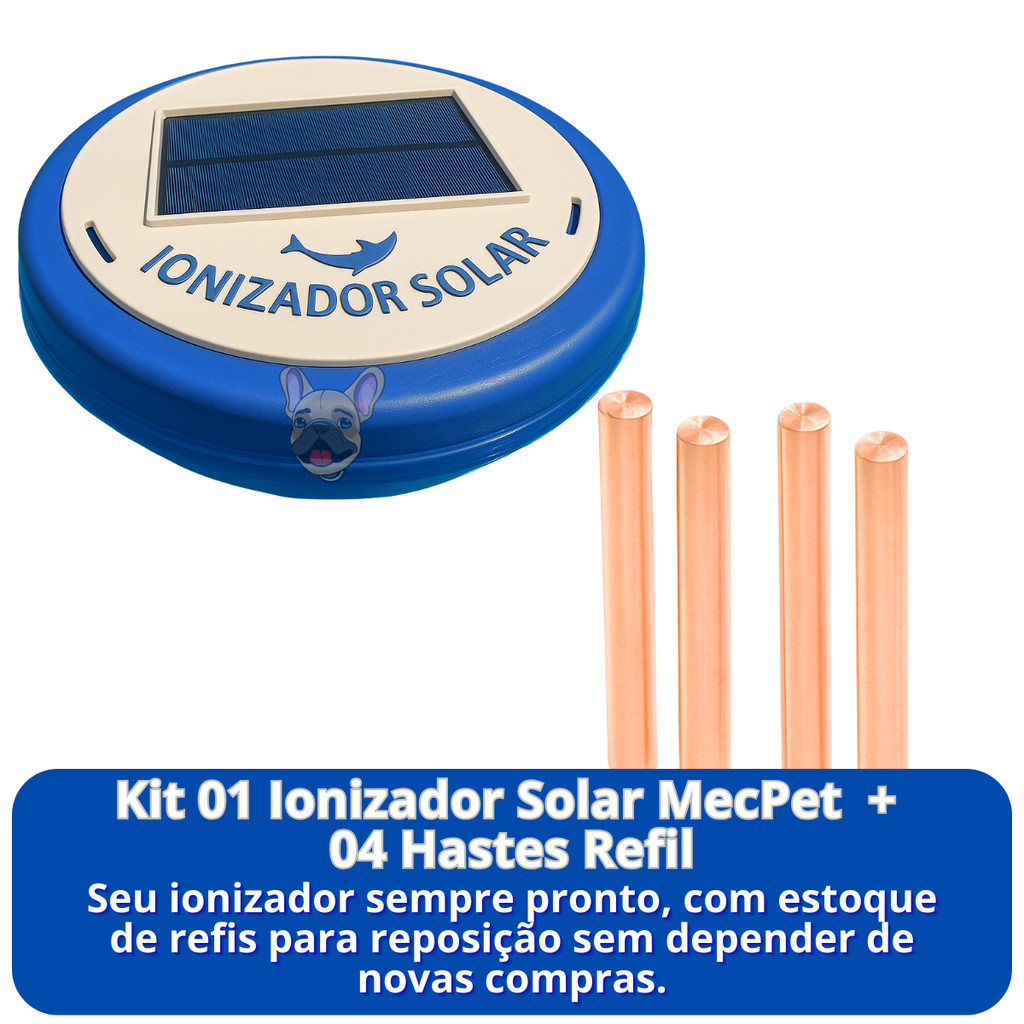 Ionizador Solar para Piscinas Mec Pet Kit com 4 Refis em Oferta na Shopee