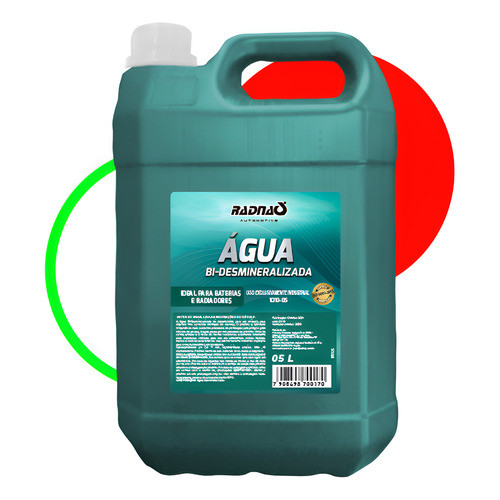 Agua Desmineralizada Radnaq 5 Litros Radiador, Bateria e Sistema de Arrefecimento Automotivo Oficina