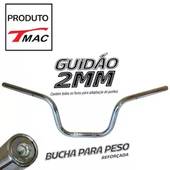 GUIDÃO CARGO PREMIUM 2MM RESISTENTE COM BUCHA PARA PESO E FURO DO PUNHO TMAC