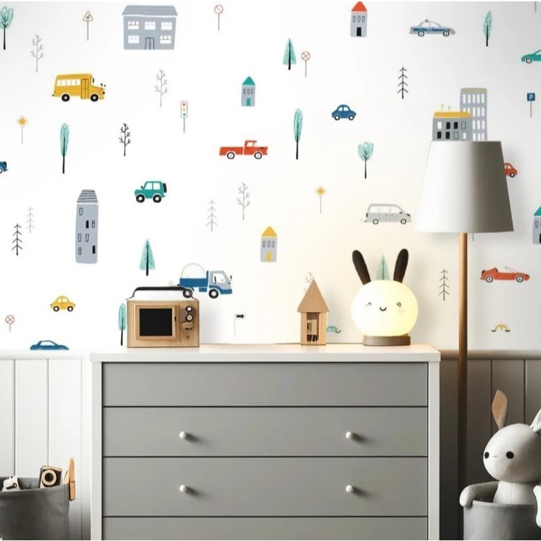 Papel De Parede Infantil Carros Adesivo Autocolante Quarto de Criança Brinquedoteca Menino 5m x 45cm em Oferta na Shopee