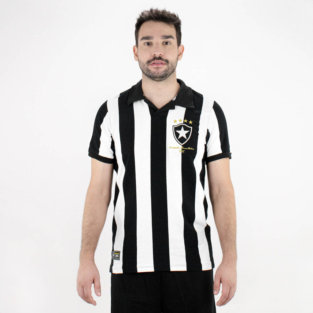 Camiseta de Time RetrôMania Botafogo Retrô 1995 Preto e Branco - Masculino