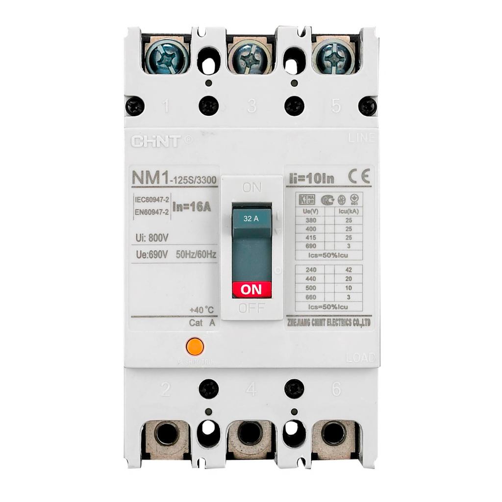 NM1 - DISJUNTOR d CX MOLD TRIPOLAR 100A 25KA 380V  - NXM-125S/3300 100A alta Capacidade, Proteção Industrial e Comercial