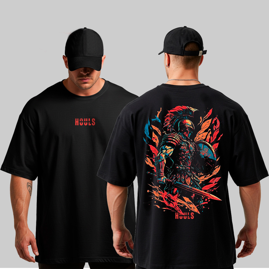 [Camiseta Premium em Algodão Puro]GXG Camiseta Oversized Espartano Musculação Grande Algodão Streetwear Treino Academia 