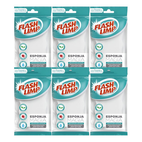 Esponja Mágica Flash Limp Kit 6 Unidades ✨ Tira Mancha Multiuso Limpeza Fácil e Eficiente