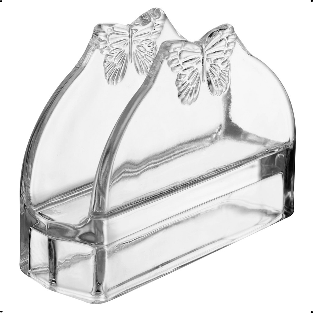 Porta Guardanapo em Vidro Cristal Butterfly Mesa Wolff em Oferta na Shopee