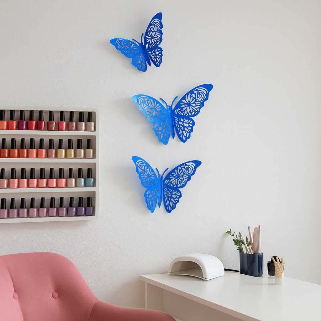Kit 36 Borboletas 3D Adesivo Decoração Eventos Quarto Sala Aniversario Festa Bolo Cores Vivas em Oferta na Shopee