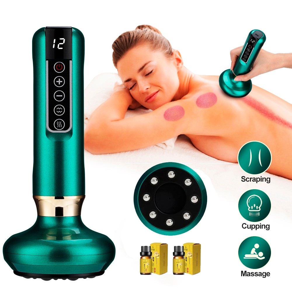 Massageador A Vácuo Sucção Elétrica Com Aquecimento Recarregável USB Vacuoterapia 12 Níveis em Oferta na Shopee