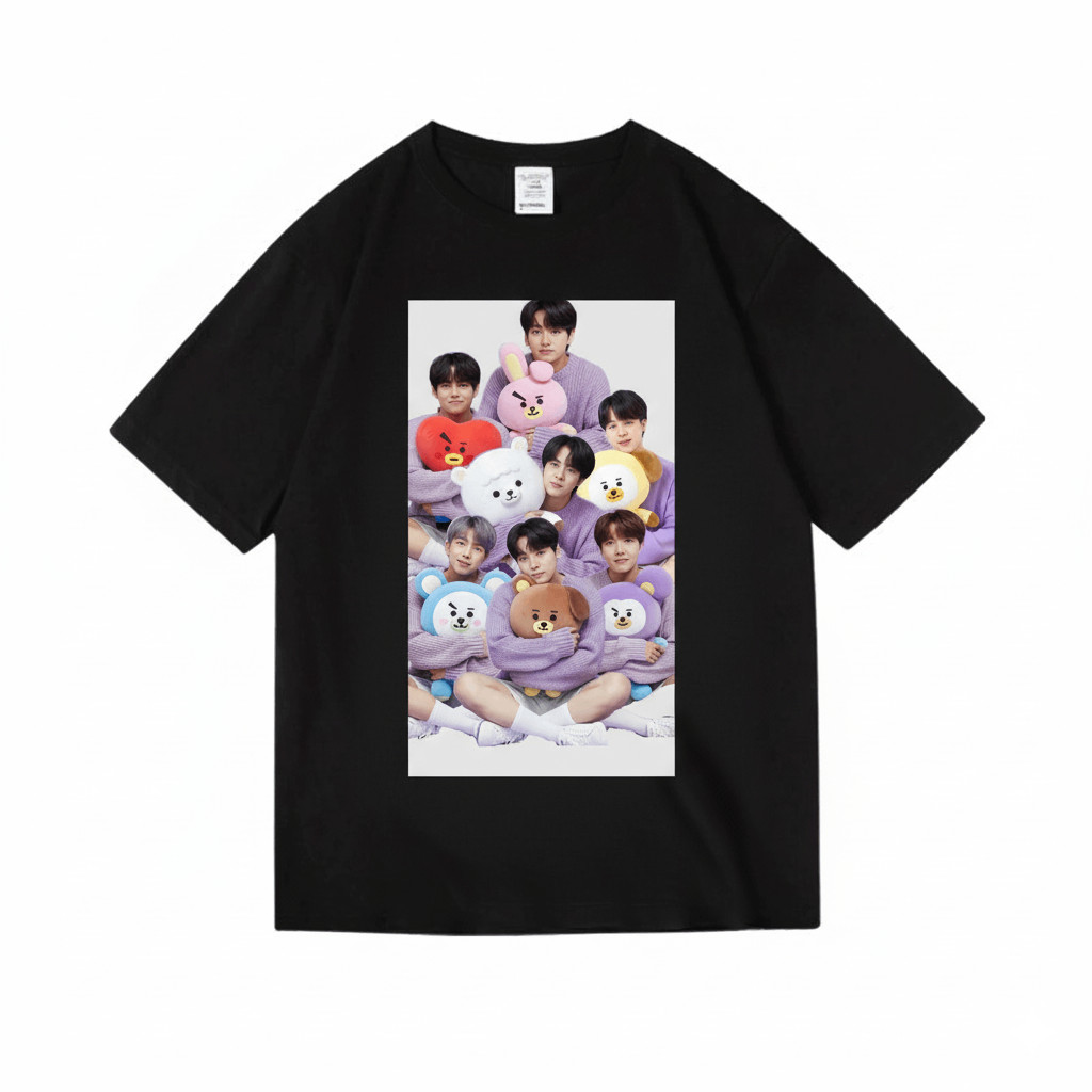 2026 Nova Camiseta Masculino Feminino Oversized BTS KPop Grupo Foto  Premium Estampada  Estilosa Fã