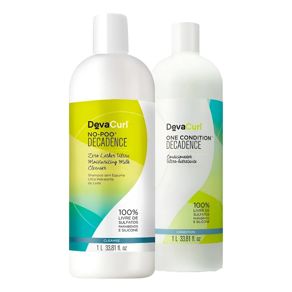 Kit DevaCurl Decadence No Poo Shampoo e Conditioner 1L