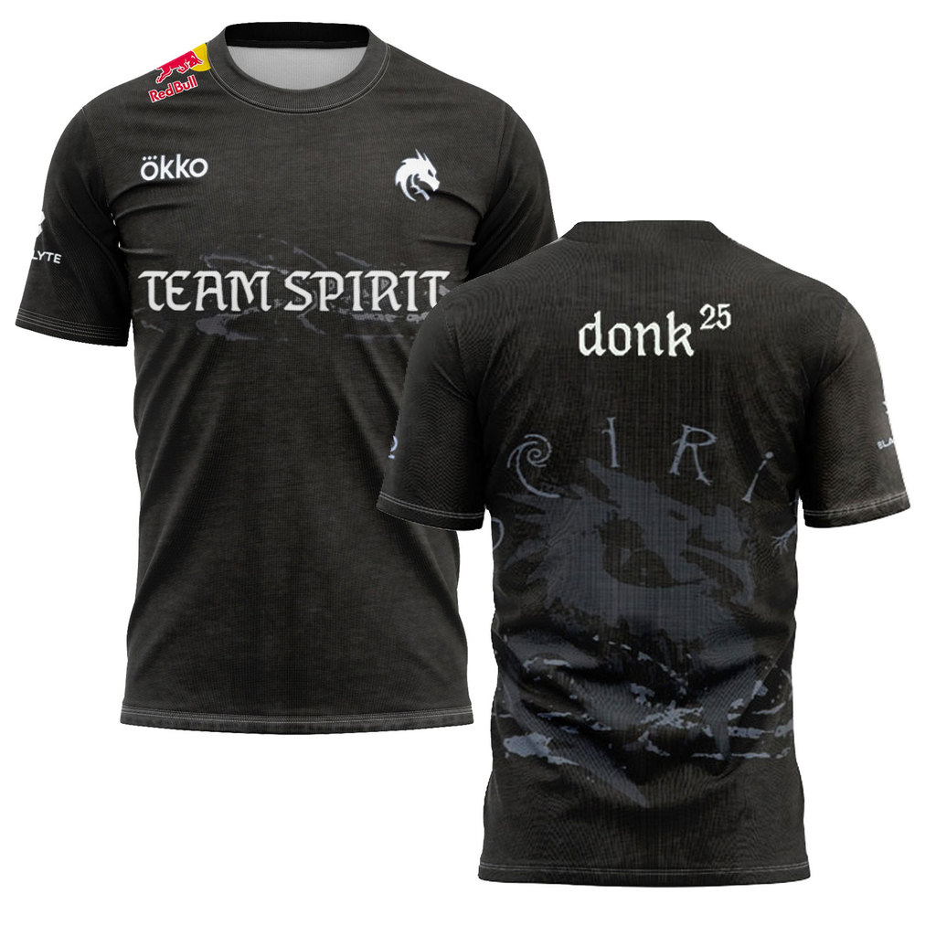 CS2 Team Spirit Jersey Para Homens Tops One Player Donk Tees Uniforme ESports Concurso Fãs Camiseta