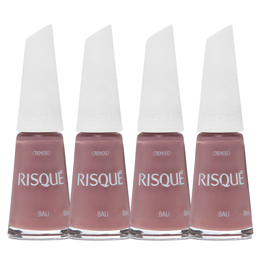 Kit 4 Esmalte Risqué Rosas Cremoso Cor Bali 8ml em Oferta na Shopee