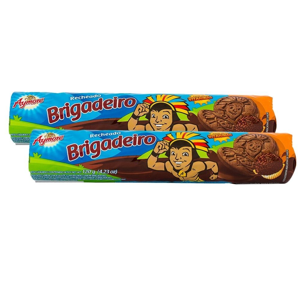 Kit 2 Biscoito Recheado Aymoré Sabor Brigadeiro com 120g em Oferta na Shopee