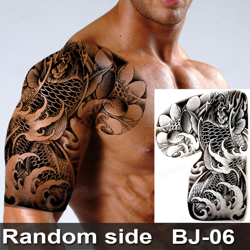 Braço Peito Ombro Tatuagem Temporária À Prova Dwaterproof Água Para Homens Menino Tamanho Grande 32 * 24cm Arte Corporal