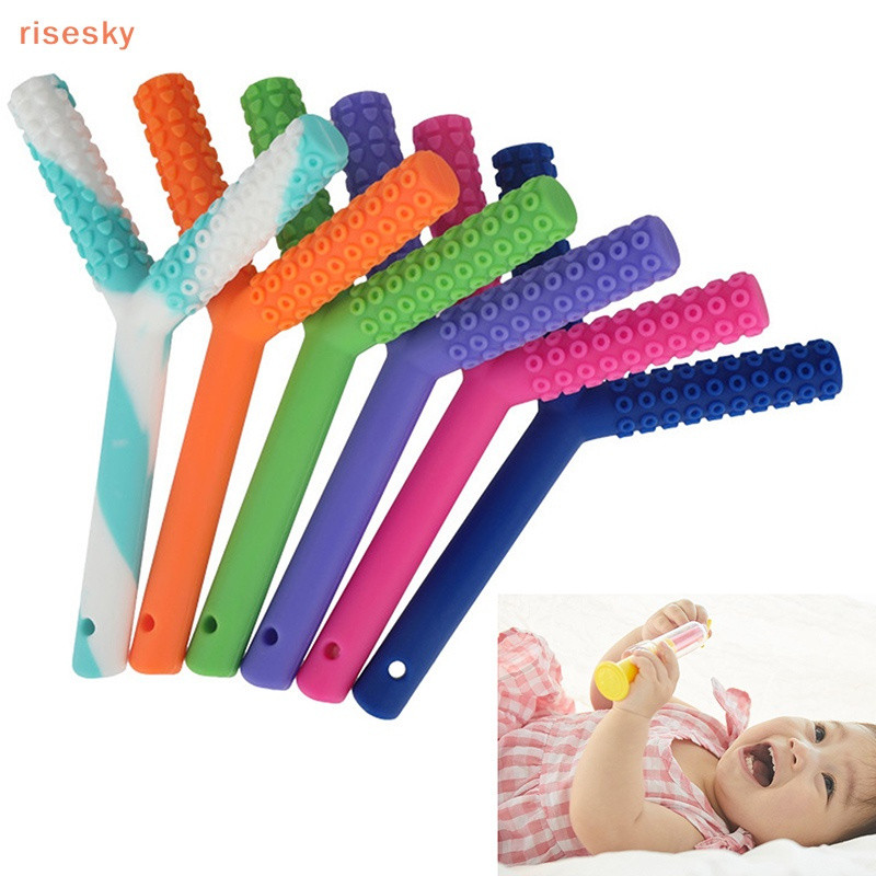 Tubo de Mastigação em Forma de Y Adequado para Crianças, Mordedor de Bebê, Ferramenta de Motor Oral Texturizada para Aut