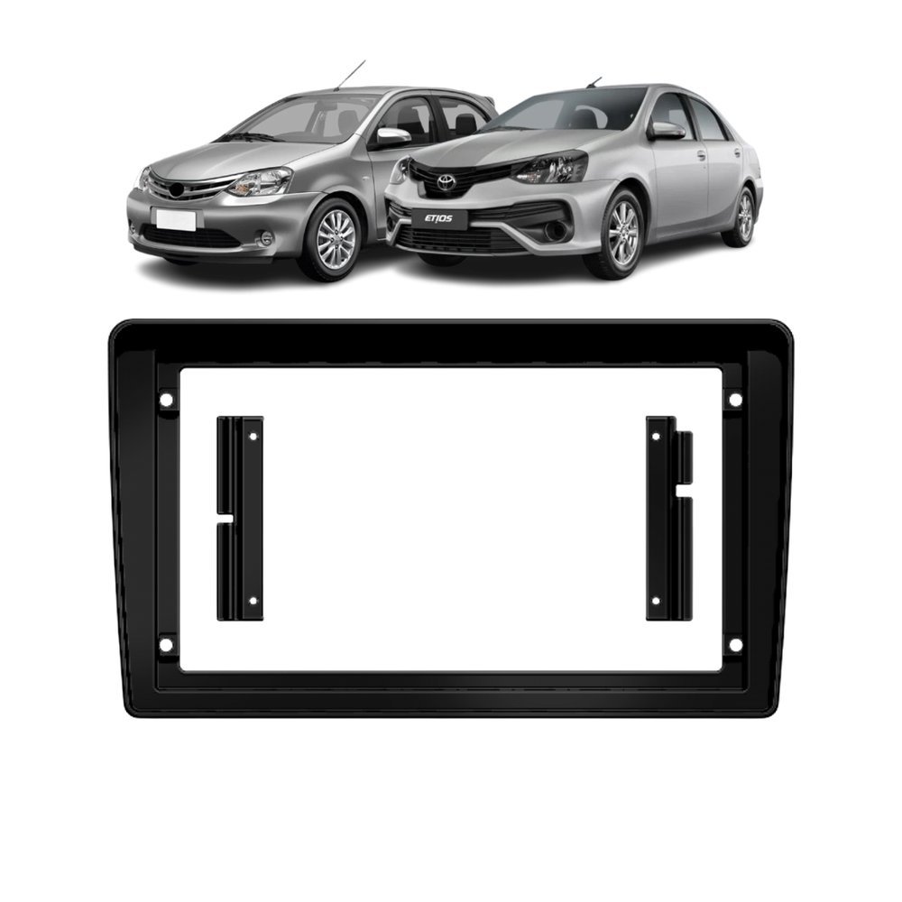 Moldura 9" Flutuante Toyota Etios 2012/2013 - Black Piano
