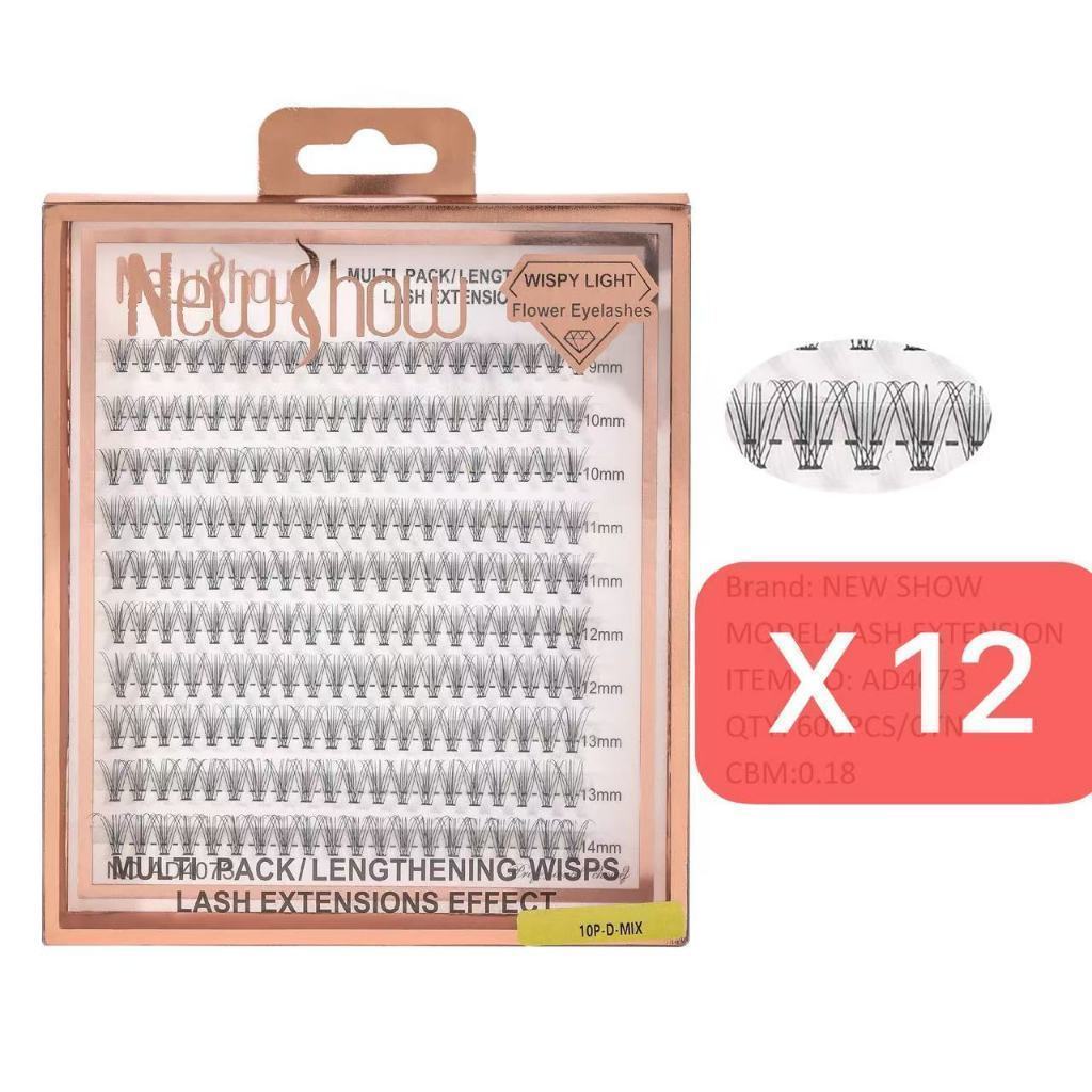New Show 12 Cartelas de Cilios Tufo Tufinho 10P/20P//30P/40P/50P 0.07D 9-14Mix em Oferta na Shopee