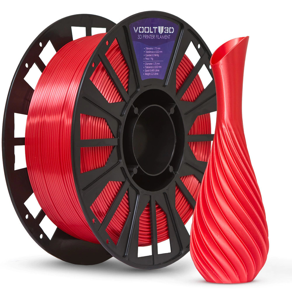 Filamento PLA Vermelho V-Silk 1 KG