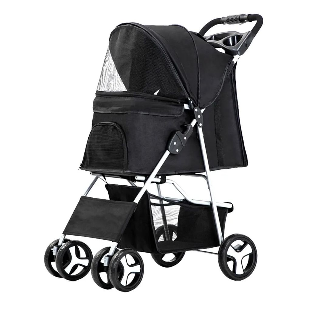 Carrinho Passeio Transporte Gato Cachorro Até 15kg - Preto em Oferta na Shopee