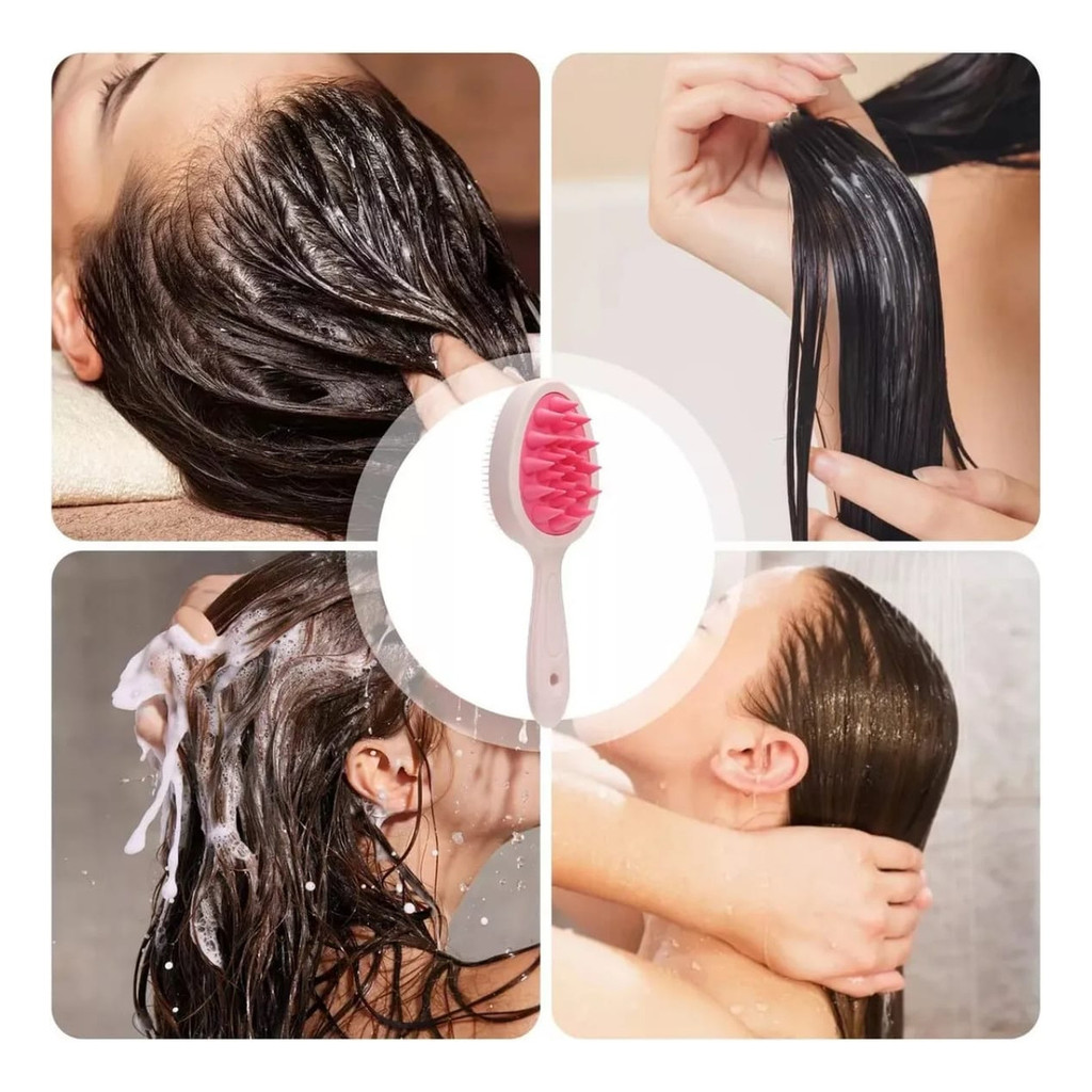 Escova anti-caspa anti-alergica Massageadora do Couro Cabeludo Escova Dupla para lavar salao de beleza