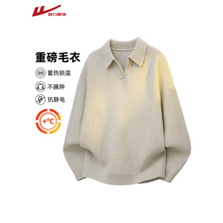 Puxar para trás lapela camisola masculina primavera outono inverno 2026 novo estilo camisola grossa meninos estilo dinhe