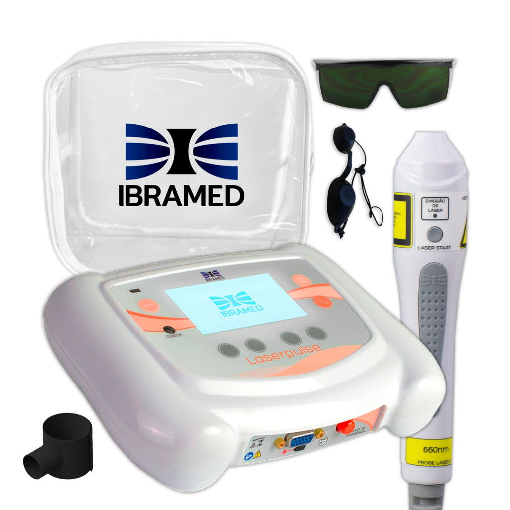 Kit Laserpulse Ibramed + Probe 3 660nm Laser Terapêutico Fisioterapia Profissional