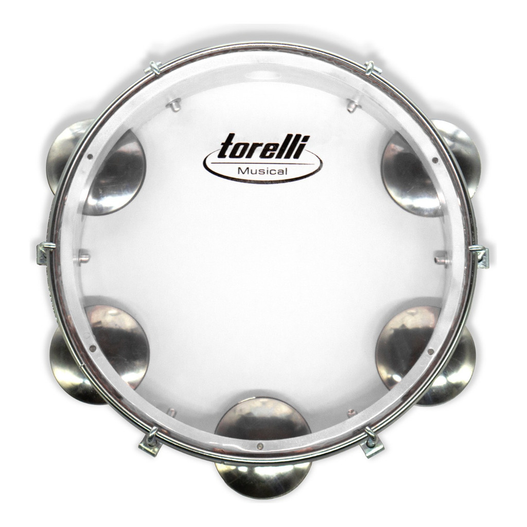 Pandeiro 8'' Injetado Branco Pele Cristal Torelli Tp848 Branco