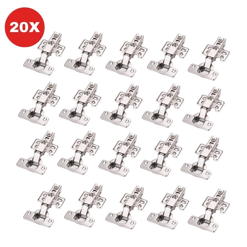 Kit 20 Dobradiças Reta Com Amortecedor Para Armários 35mm em Oferta na Shopee