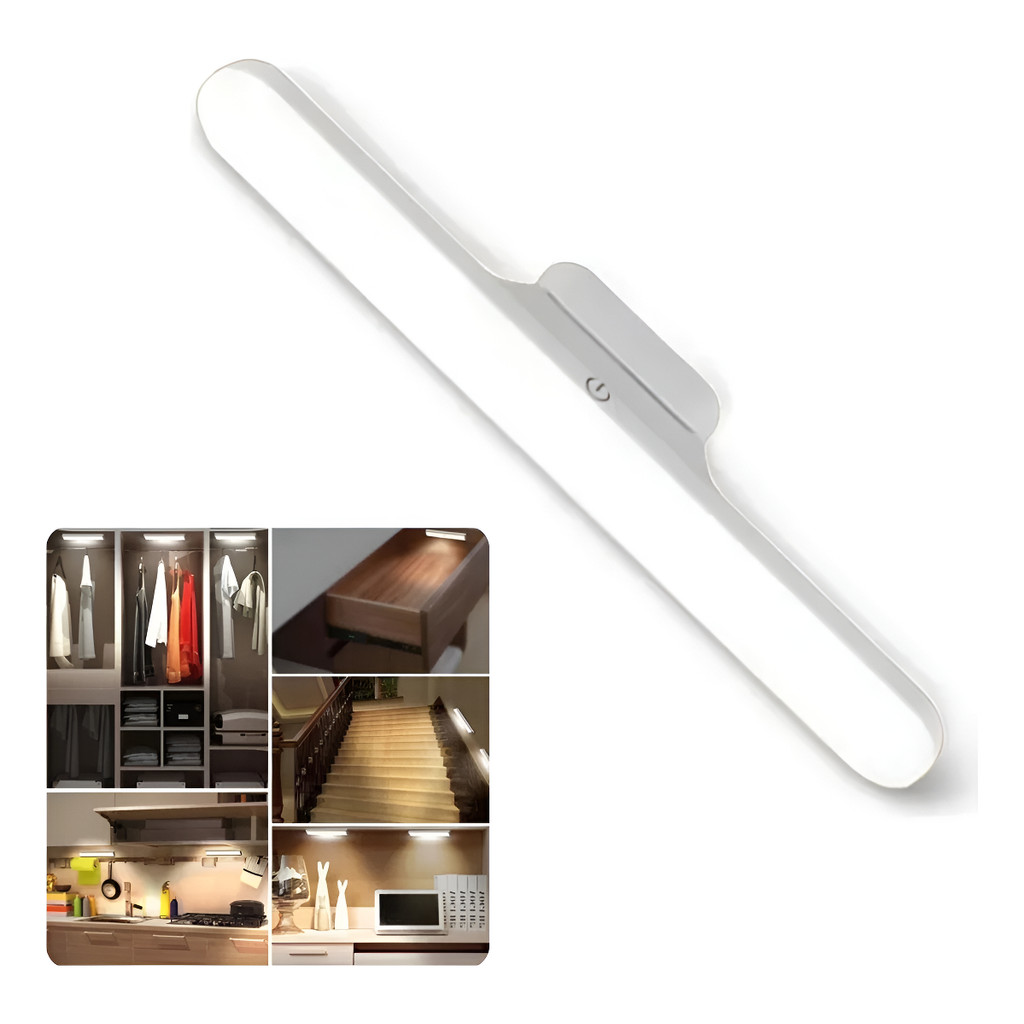 Luminária Magnética Cabeceira USB - Luz de Leitura Adesiva 127/220V Branca | Sem Fio Portátil para Cama