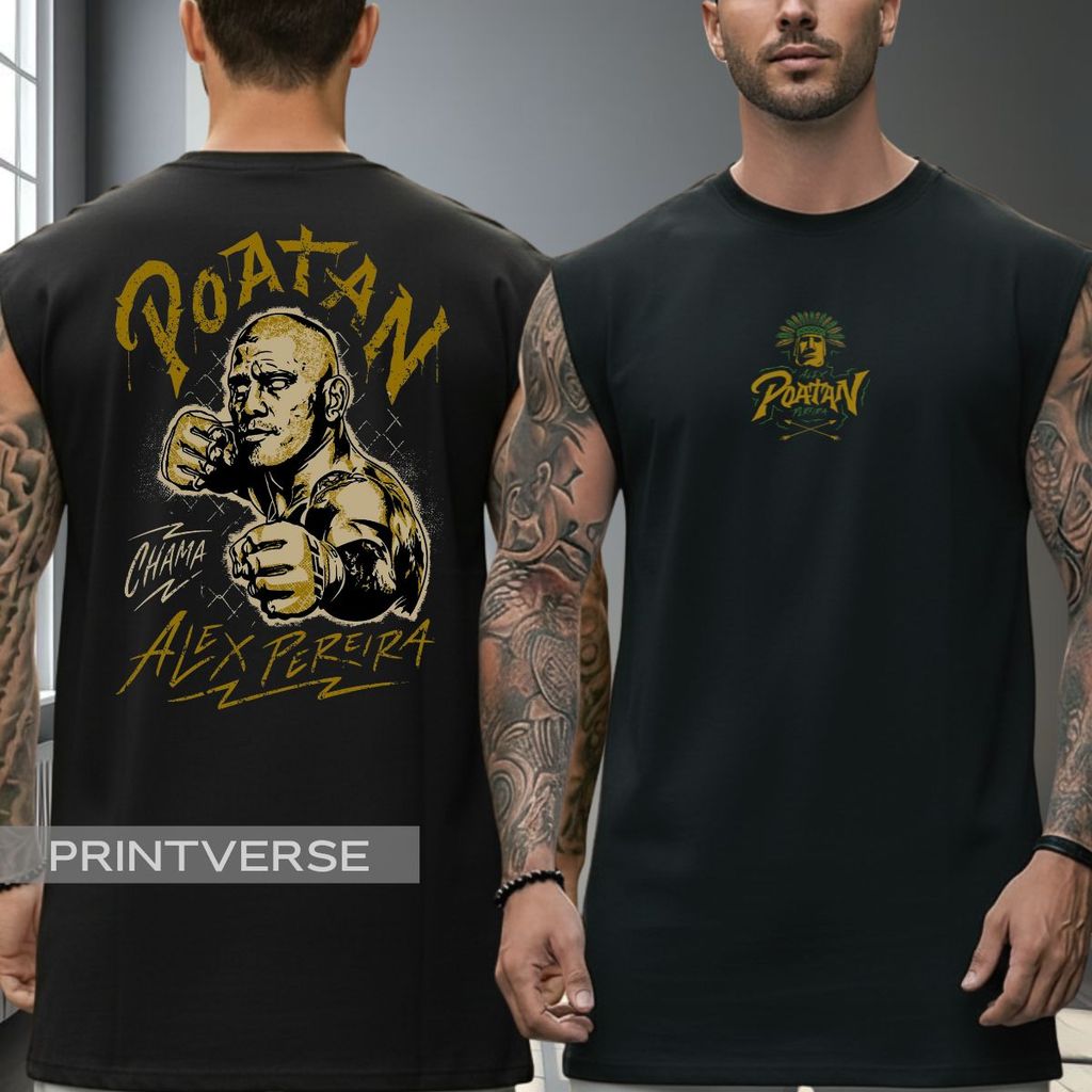 Regata Oversized Poatan UFC Lutador Artes Marciais Mistas MMA Camisa Machão Cavada
